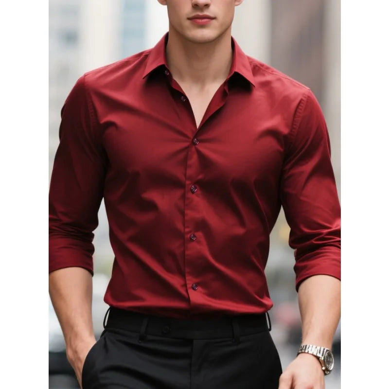 Męska koszula slim fit button-down w stylu biznesowym i casualowym