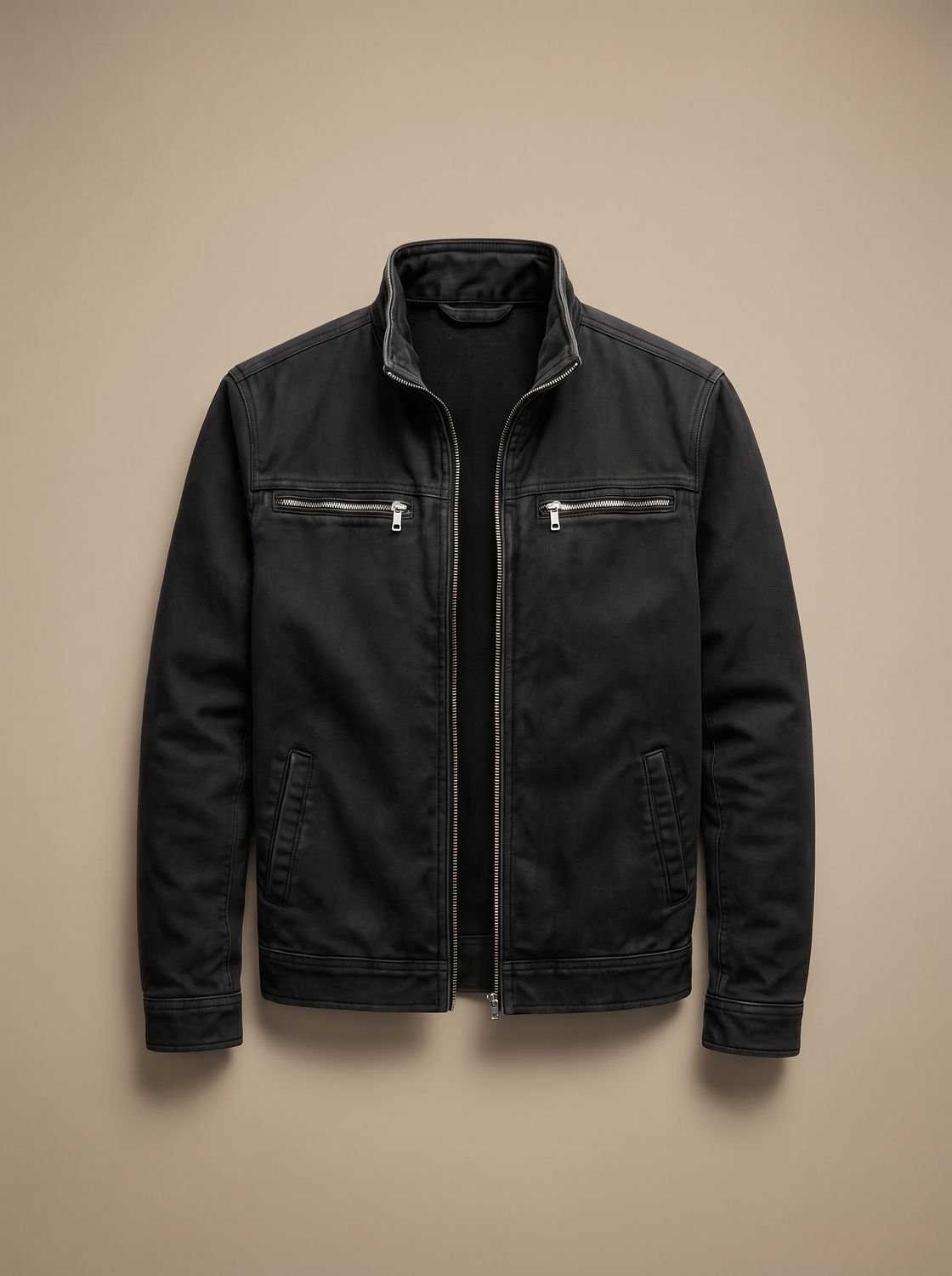 Męska kurtka bomberka slim fit ze stójką zapinana na zamek
