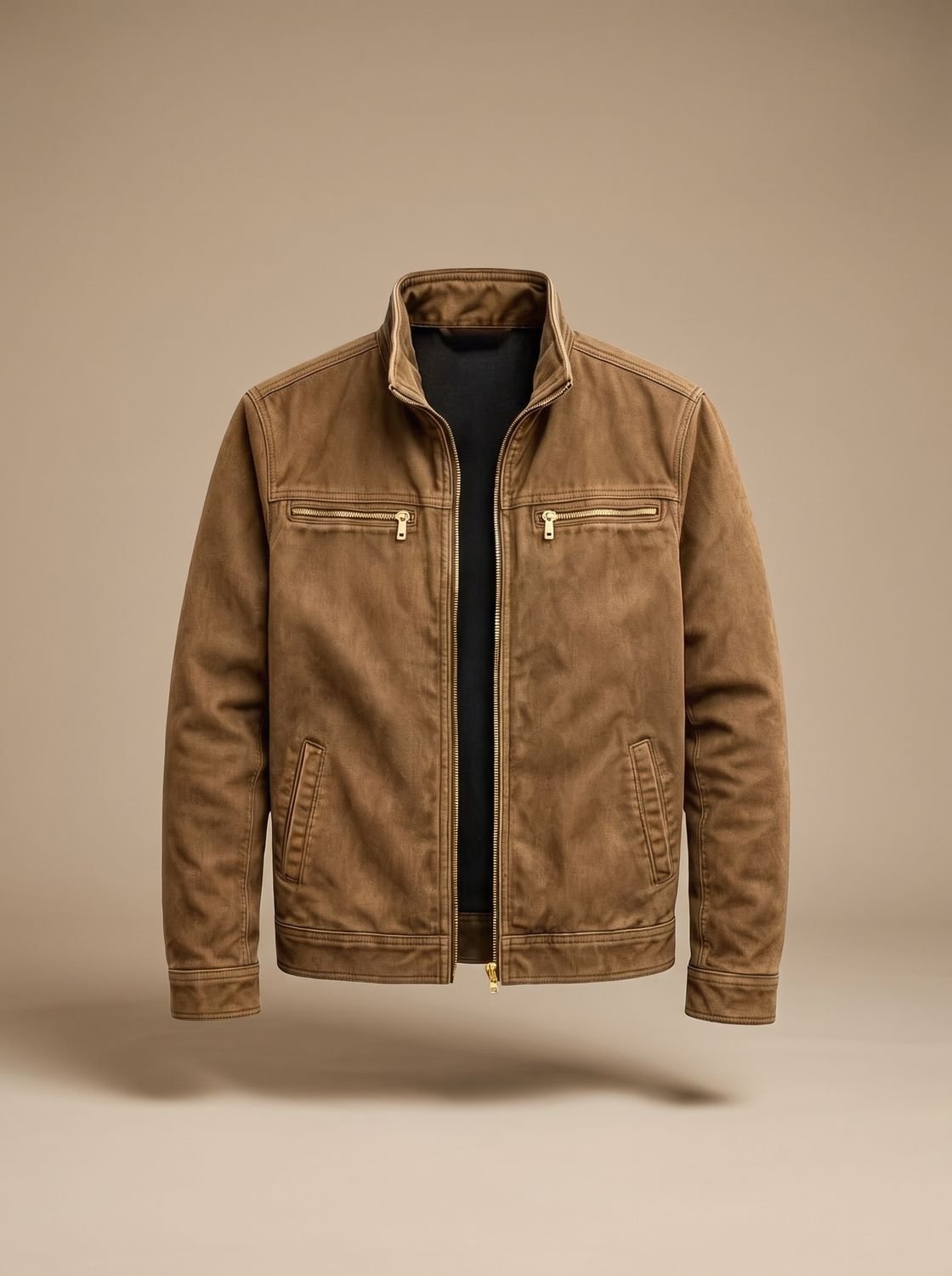 Męska kurtka bomberka slim fit ze stójką zapinana na zamek