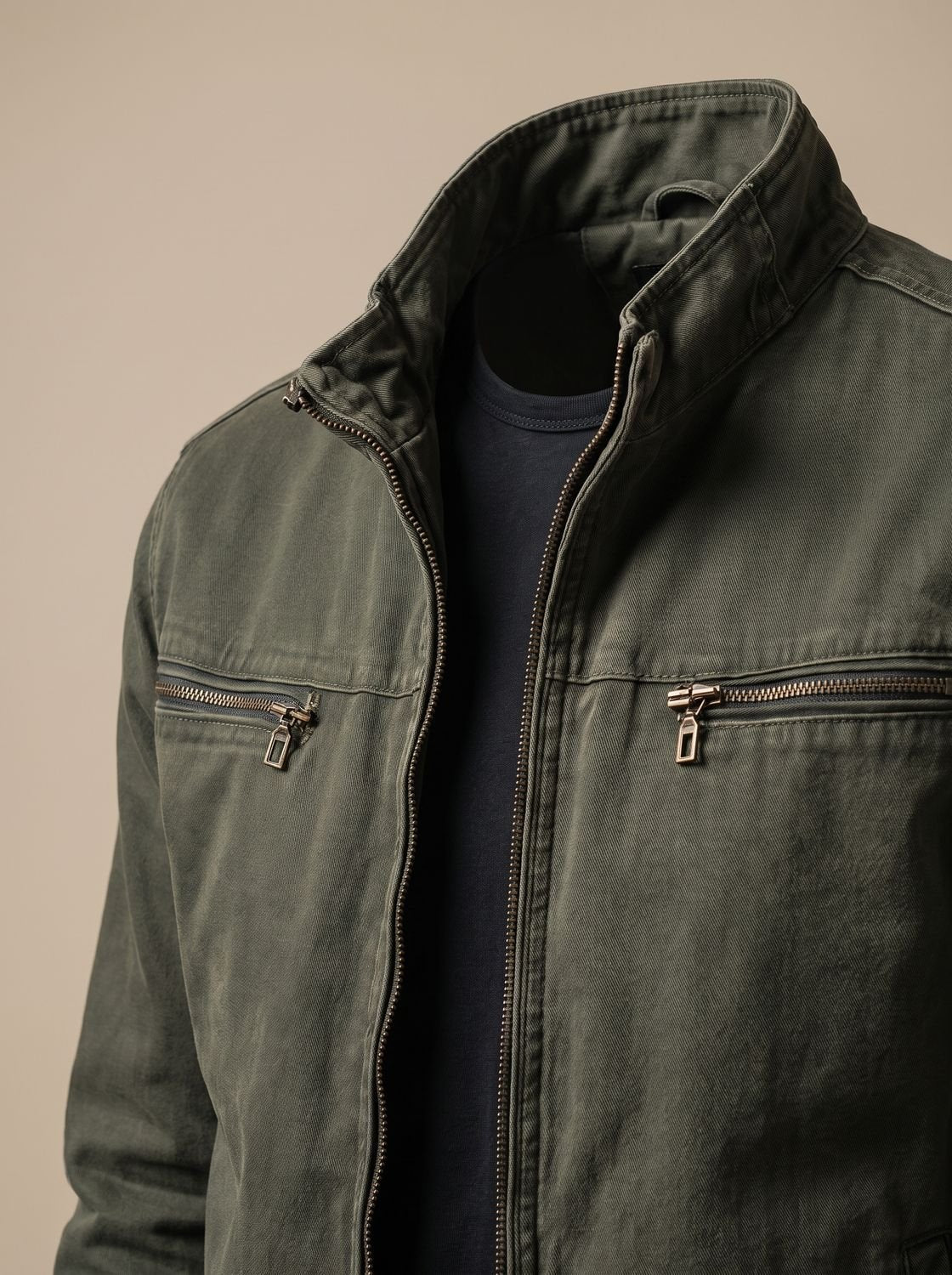 Męska kurtka bomberka slim fit ze stójką zapinana na zamek