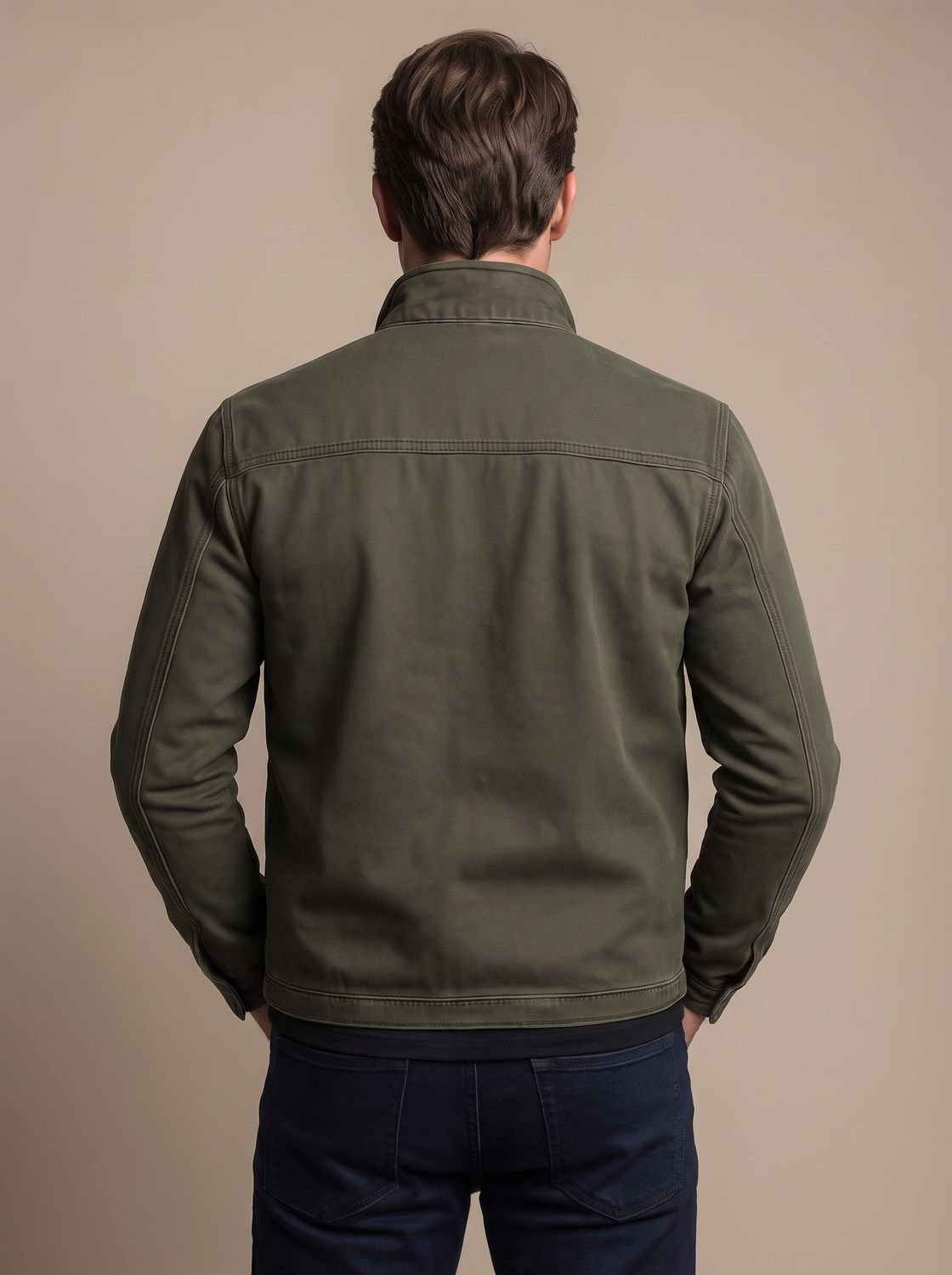 Męska kurtka bomberka slim fit ze stójką zapinana na zamek