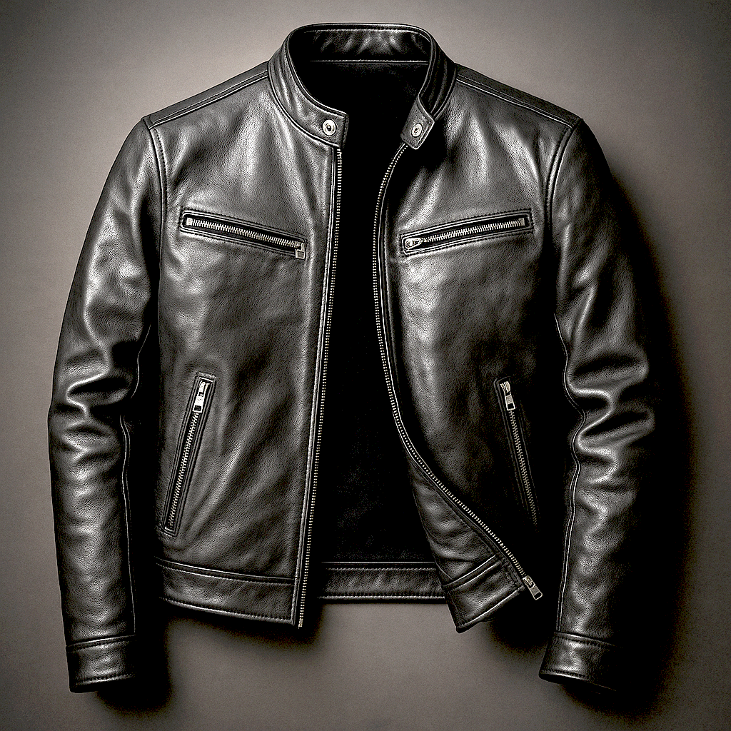 Męska kurtka ze skóry PU w stylu vintage – klasyczna kurtka motocyklowa retro