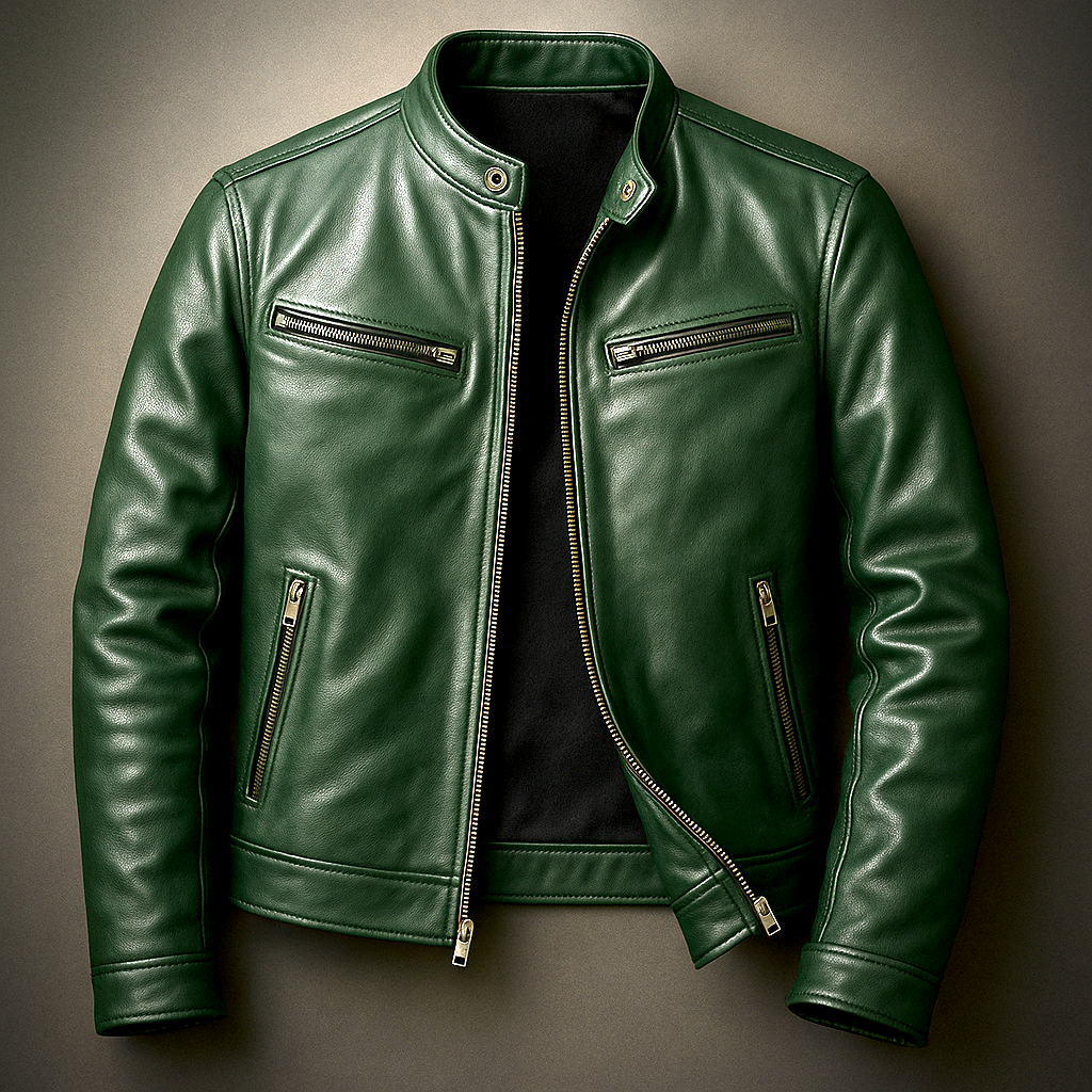 Męska kurtka ze skóry PU w stylu vintage – klasyczna kurtka motocyklowa retro