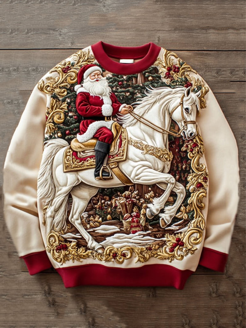 Męski sweter bożonarodzeniowy ze świątecznym wzorem