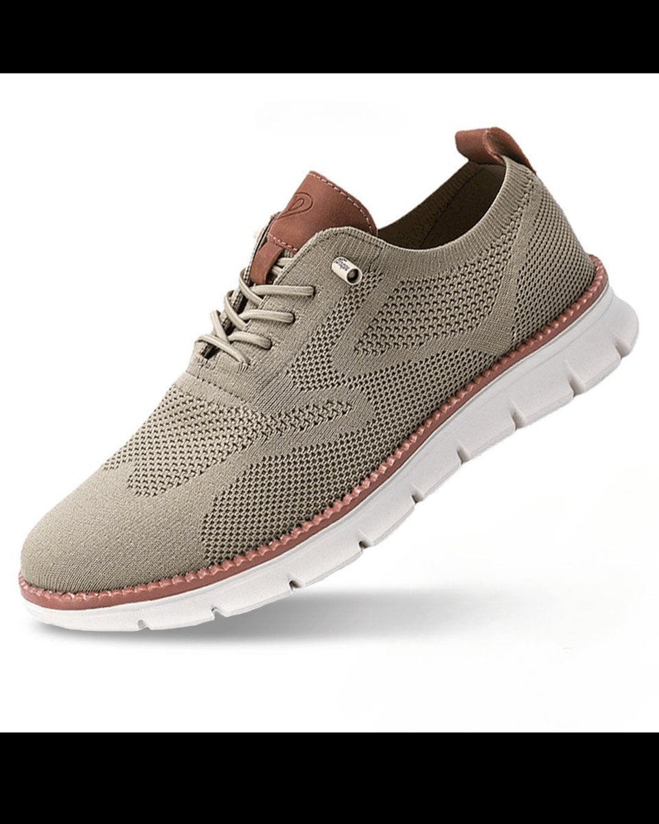 Męskie lekkie i oddychające dzianinowe sneakersy sznurowane casual