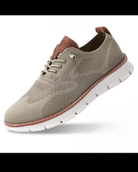 Męskie lekkie i oddychające dzianinowe sneakersy sznurowane casual