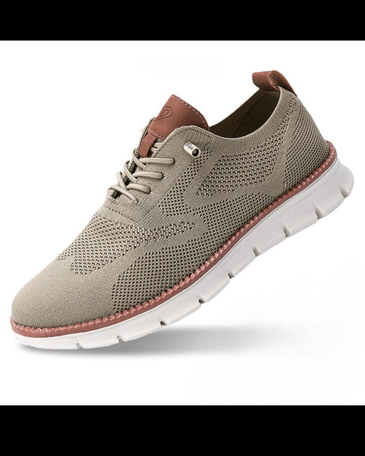 Męskie lekkie i oddychające dzianinowe sneakersy sznurowane casual