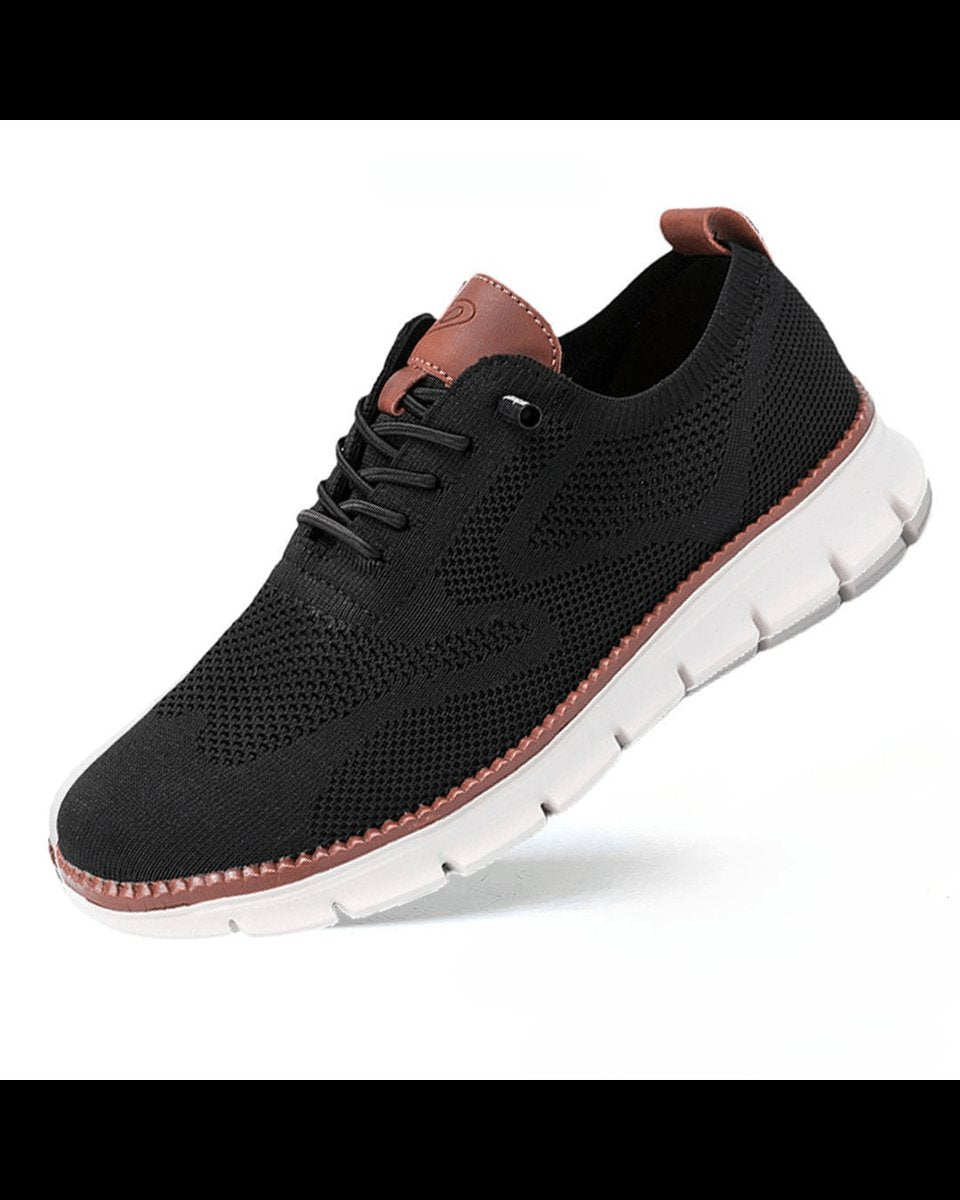 Męskie lekkie i oddychające dzianinowe sneakersy sznurowane casual