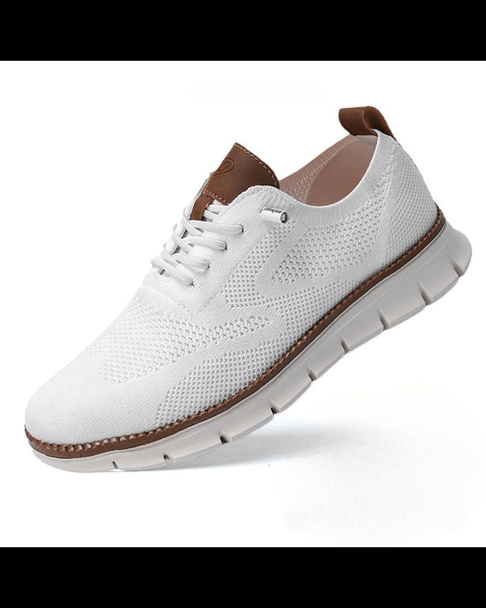 Męskie lekkie i oddychające dzianinowe sneakersy sznurowane casual