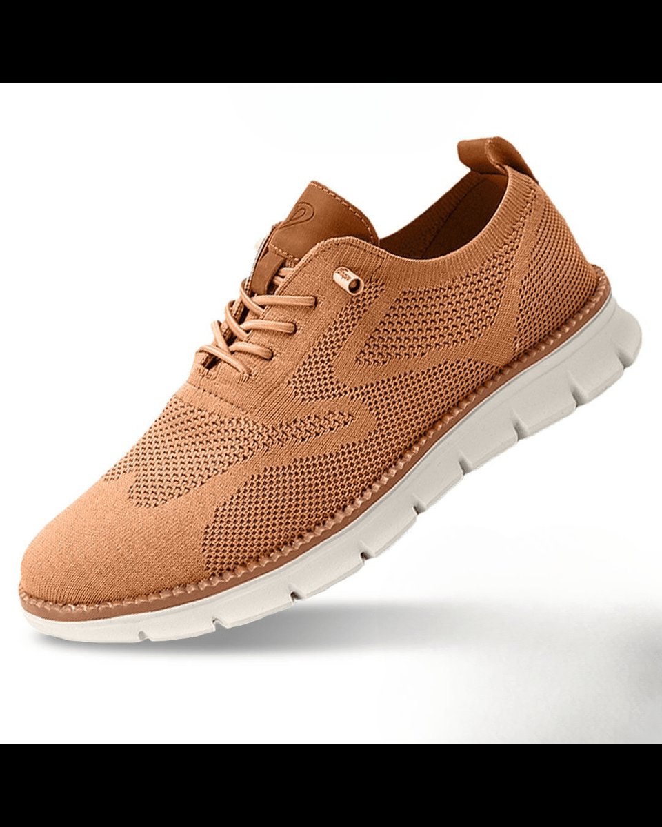Męskie lekkie i oddychające dzianinowe sneakersy sznurowane casual