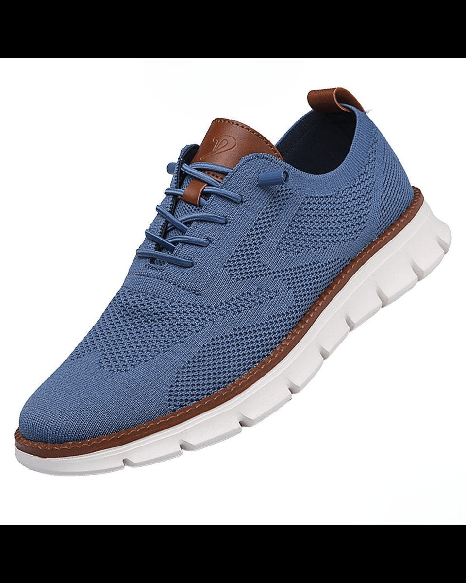 Męskie lekkie i oddychające dzianinowe sneakersy sznurowane casual
