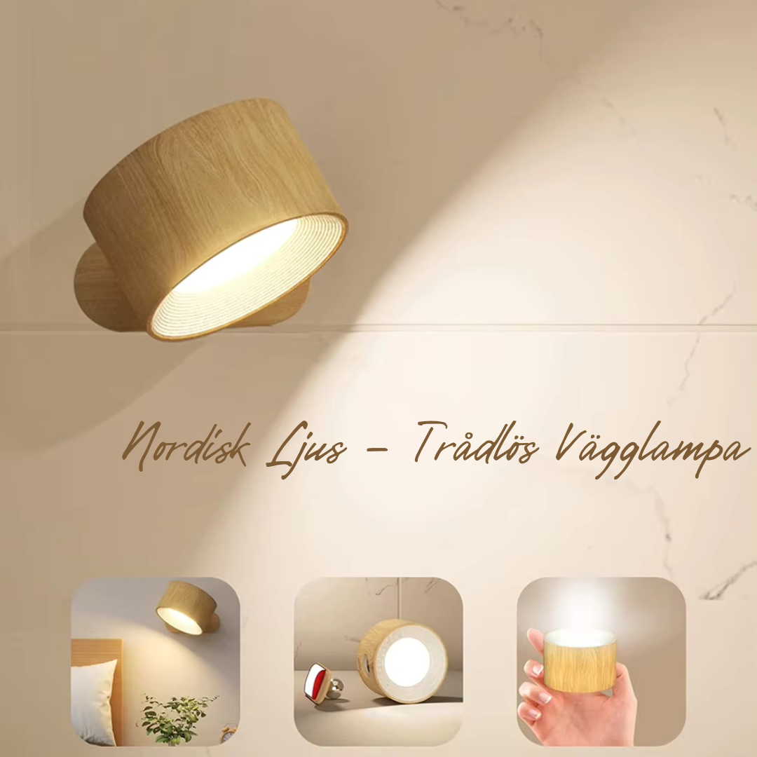 Nordic Light – wireless, rechargeable, and remote-controlled wall lamp in Scandinavian design
