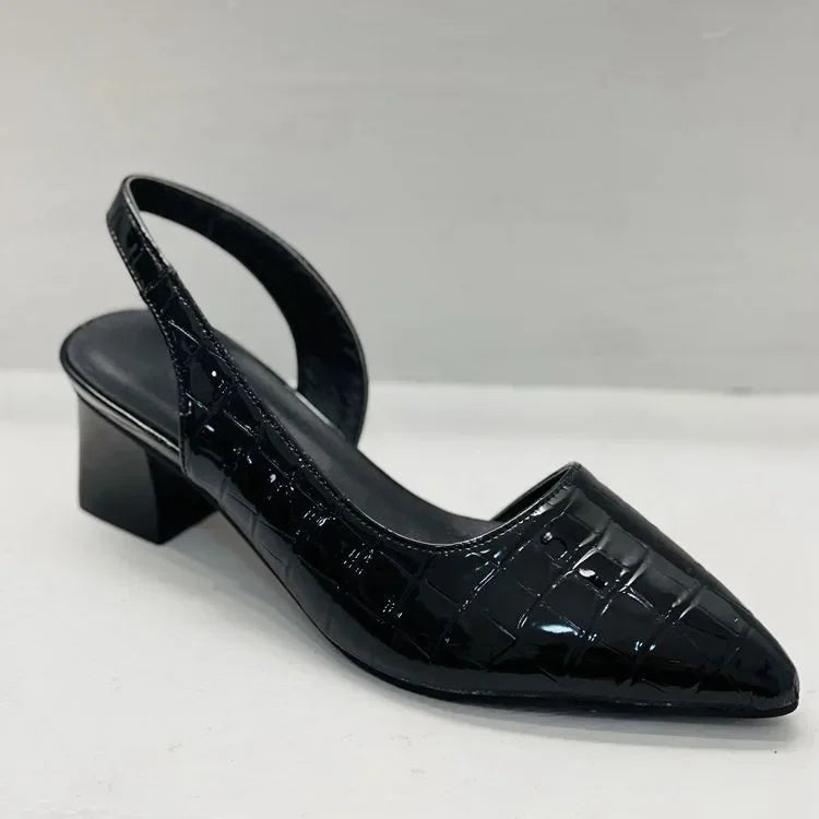 Orthopaedic Croco Brown Heels - Lara