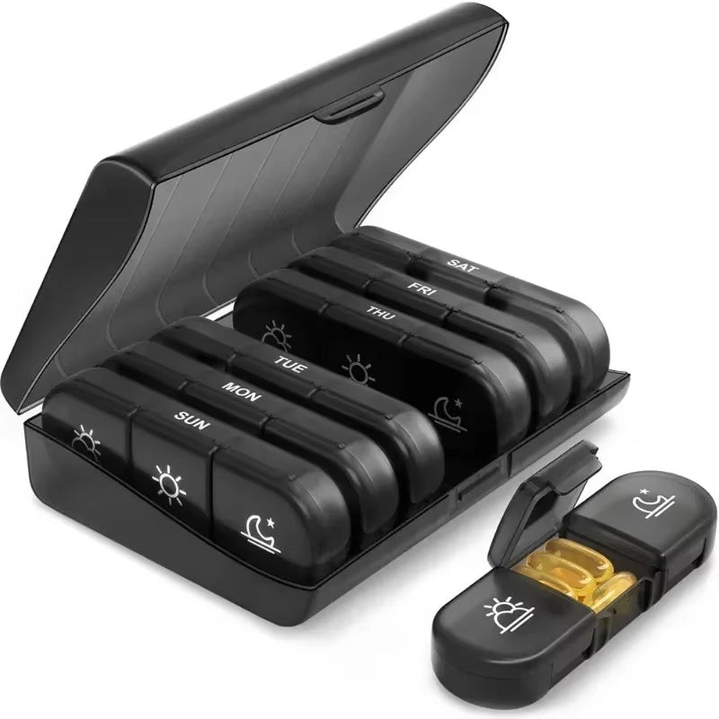 Pillbox 7 Days 3 Compartments - Organizer for Medicine and Tablets