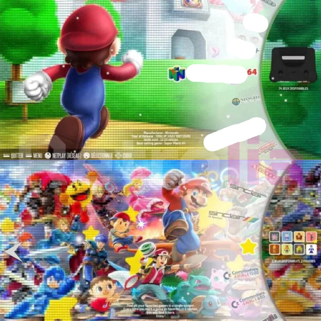 PixelDrive 64gb: Original with 2 controllers - Over 20,000 games from Mario to Pokémon