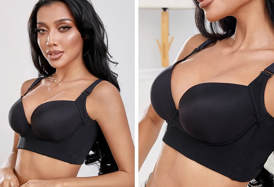 Plus-size push-up bra with deep cups.