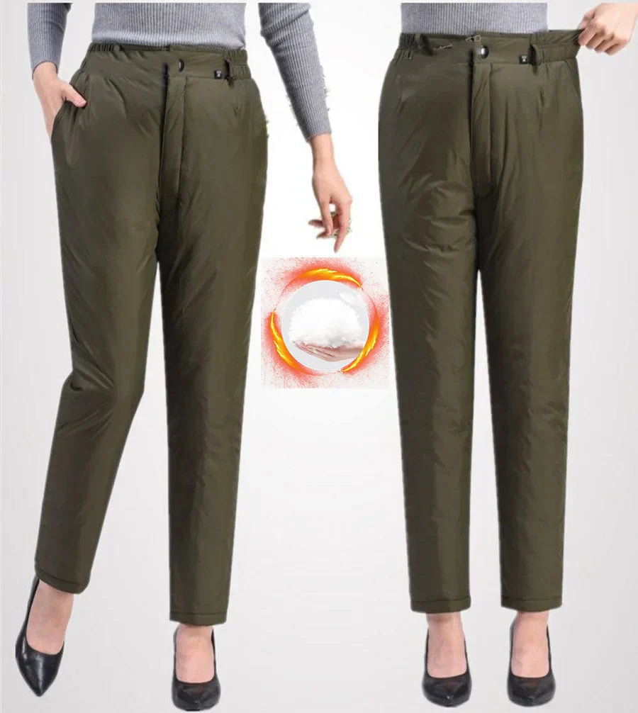 Plus-size straight-cut winter down pants