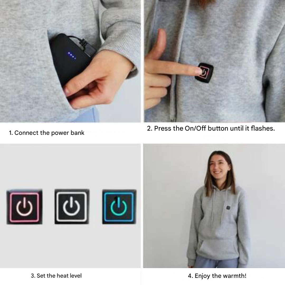 Podgrzewana bluza z kapturem unisex
