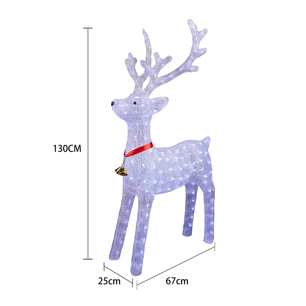 Renifer akrylowy z oświetleniem LED – wysokość 130 cm