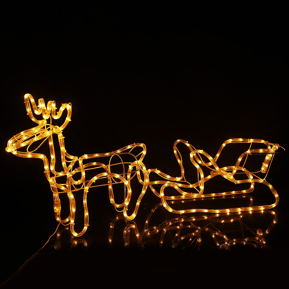 Renifer z saniami – 120 cm z oświetleniem LED