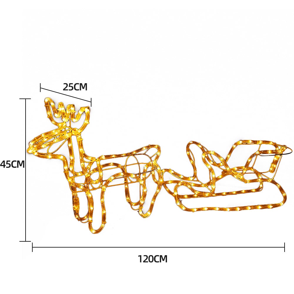 Renifer z saniami – 120 cm z oświetleniem LED