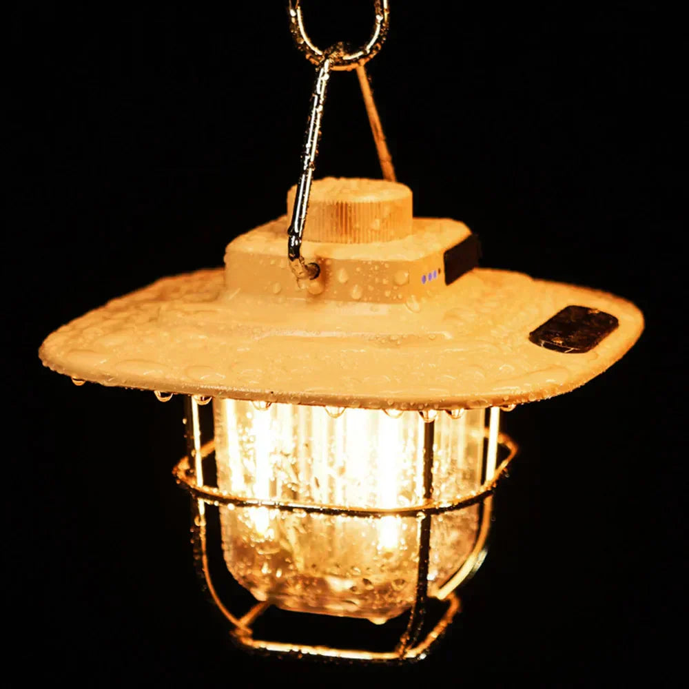 Retro Rechargeable LED Camping Lantern - NostalgiaGlow