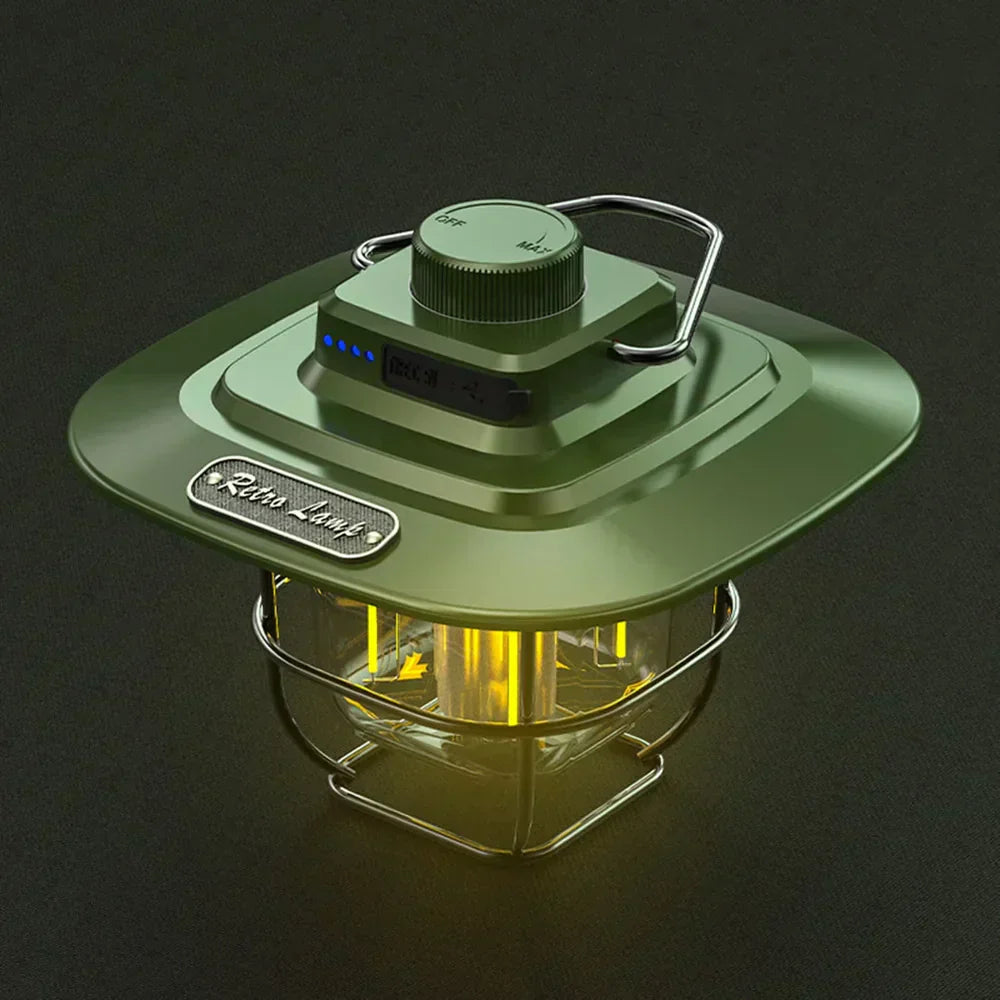 Retro Rechargeable LED Camping Lantern - NostalgiaGlow