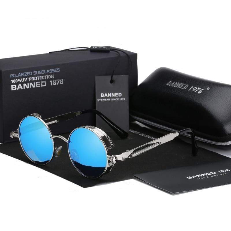 Round Polarized Steampunk Retro Sunglasses – Argo