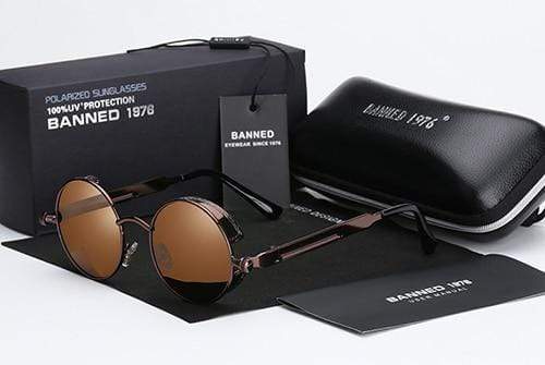 Round Polarized Steampunk Retro Sunglasses – Argo