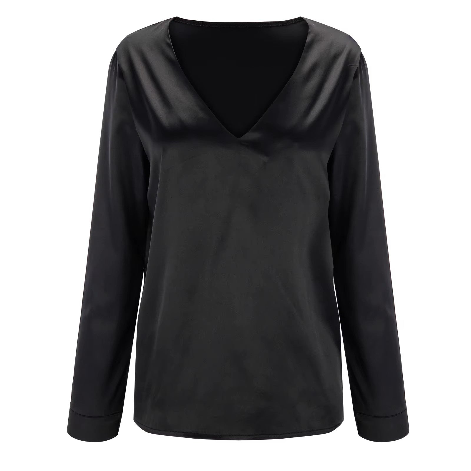 Satin shirt with deep neckline - Autumn Edition