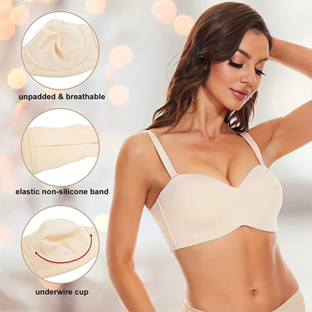 Seamless women's plus-size bra – adjustable straps, back closure, ultra-soft comfort for everyday wear