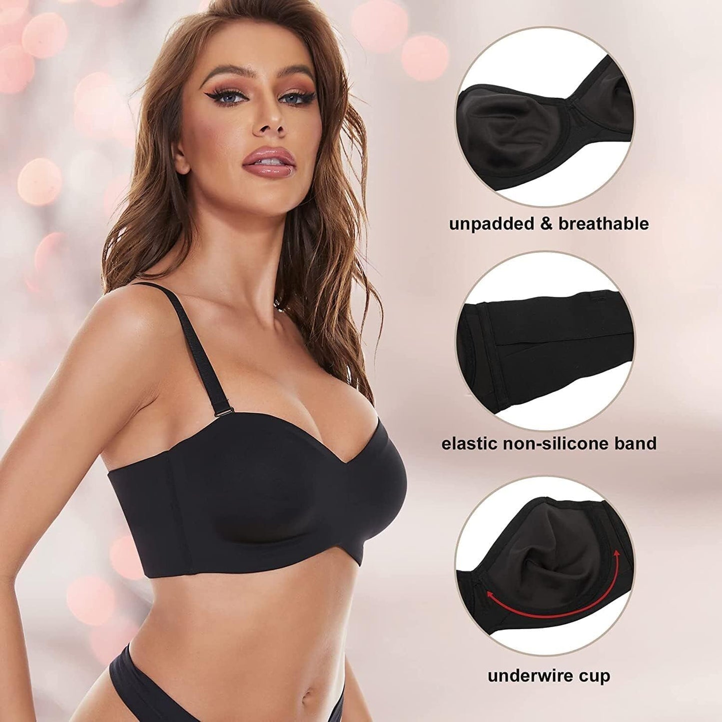 Seamless women's plus-size bra – adjustable straps, back closure, ultra-soft comfort for everyday wear