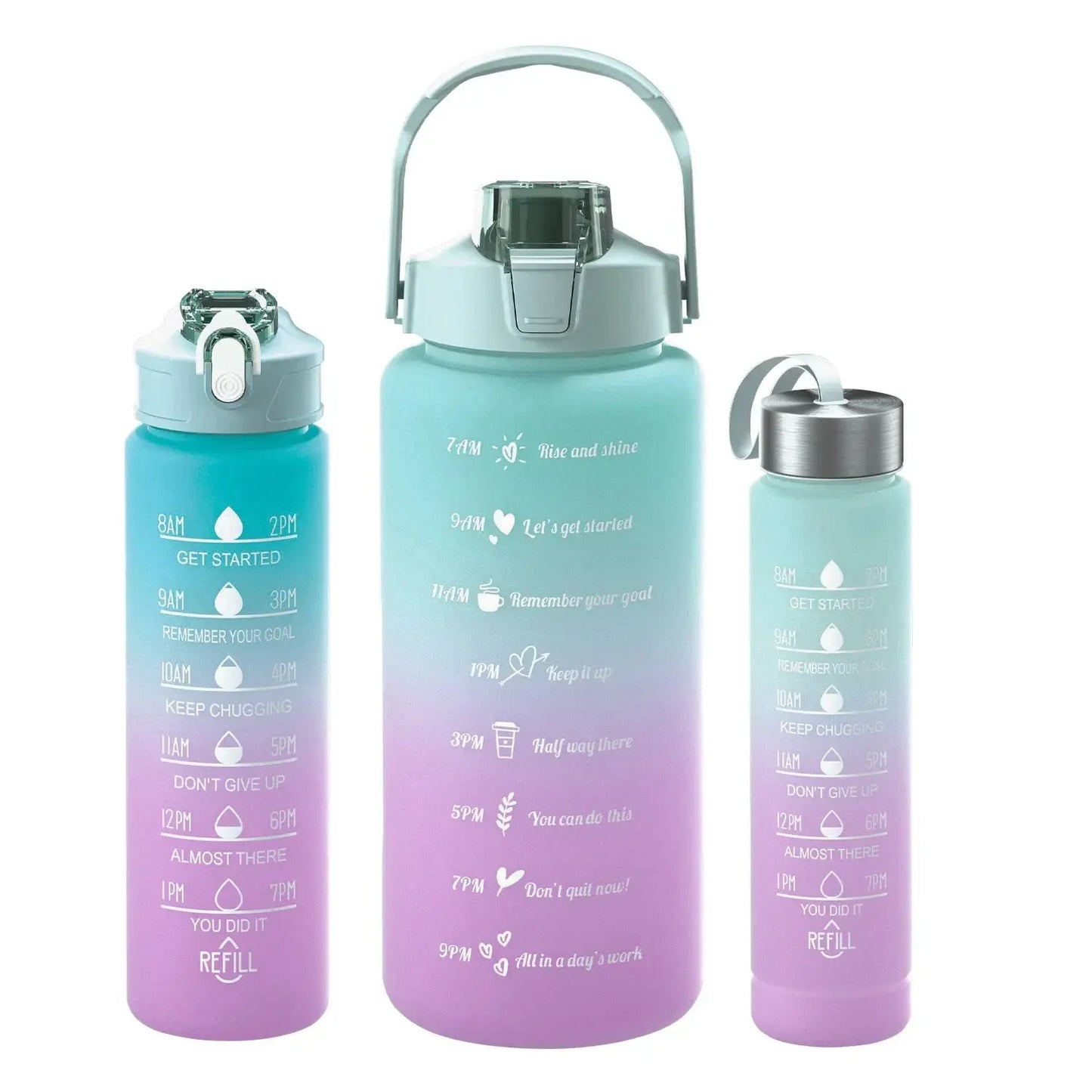 Set of 3 Motivational Water Bottles