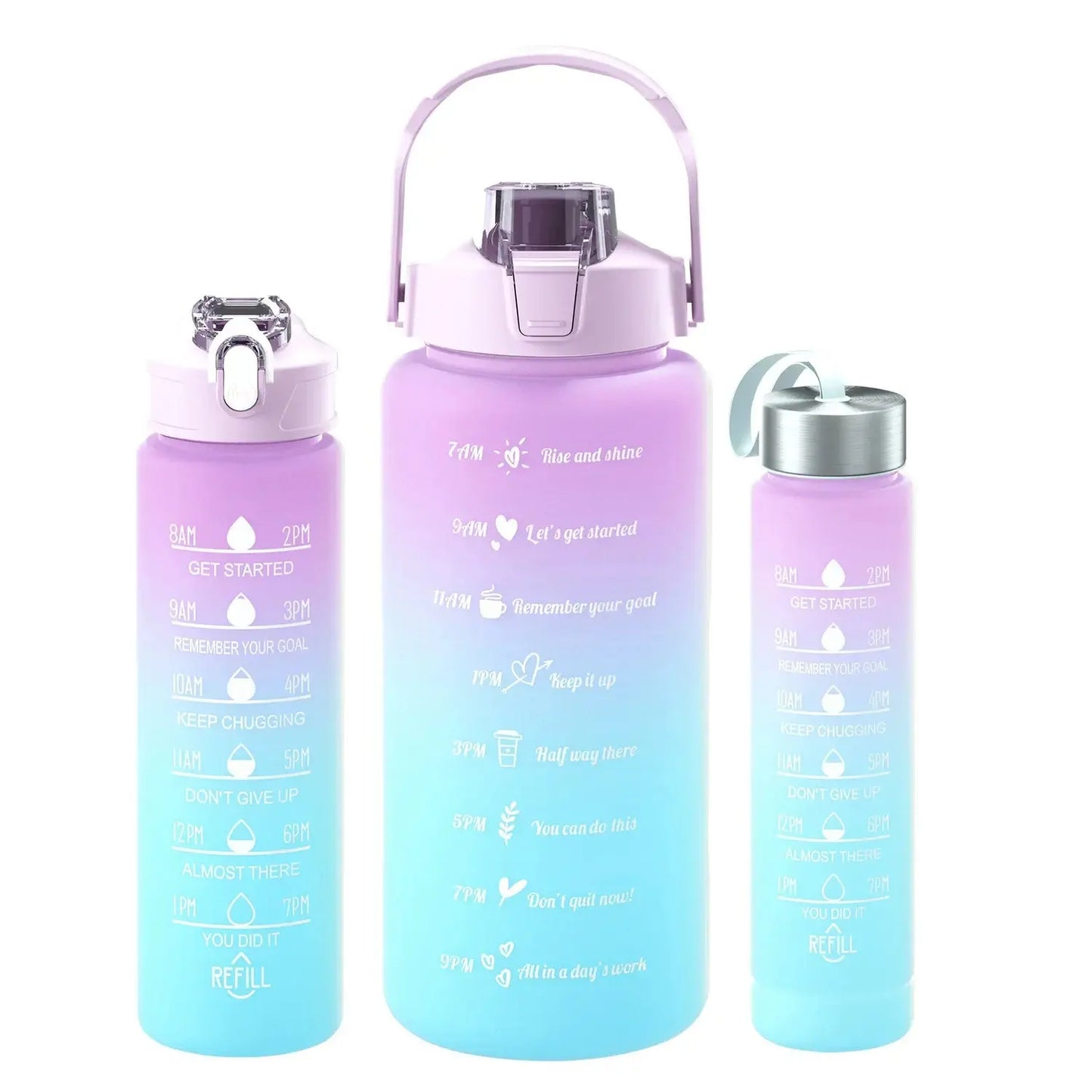 Set of 3 Motivational Water Bottles