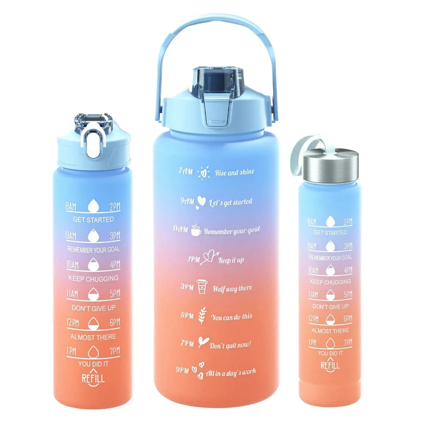Set of 3 Motivational Water Bottles