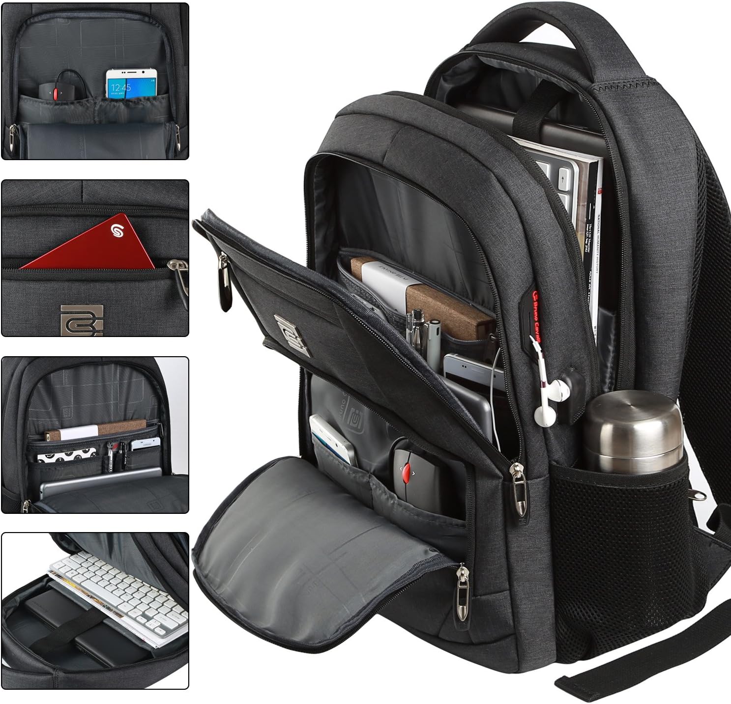 Slim Anti-Theft Laptop Backpack with USB Charging Port