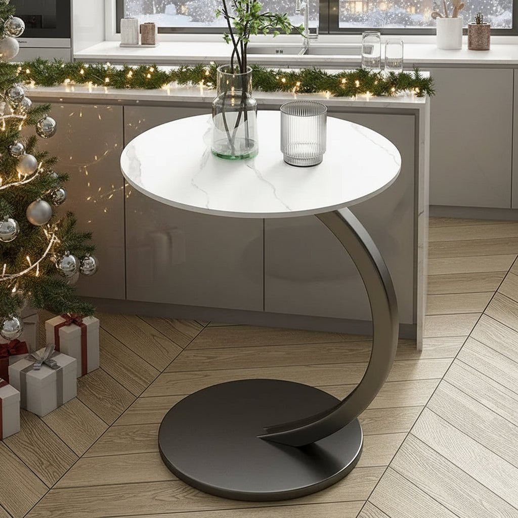 SMALLIX – Compact, Reinforced Round Side Table for Modern Living in Small Spaces
