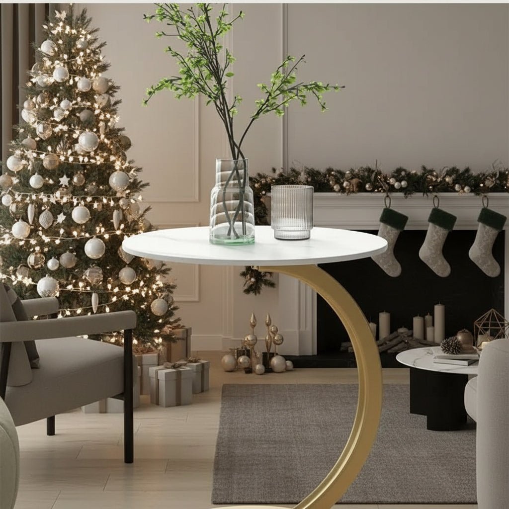 SMALLIX – Compact, Reinforced Round Side Table for Modern Living in Small Spaces