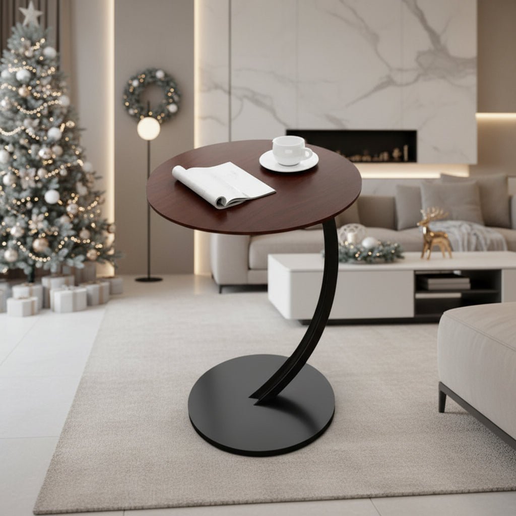 SMALLIX – Compact, Reinforced Round Side Table for Modern Living in Small Spaces