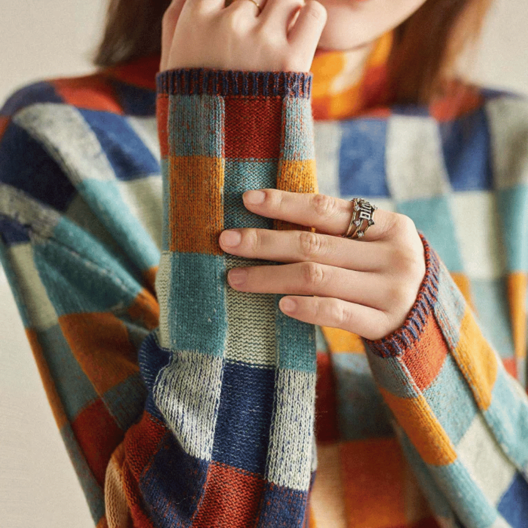 Soft Cashmere Turtleneck | Stylish Patchwork