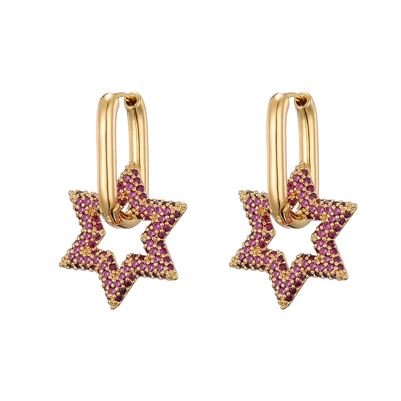 Star Crystal Hoops