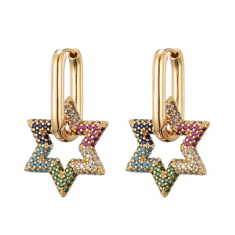 Star Crystal Hoops