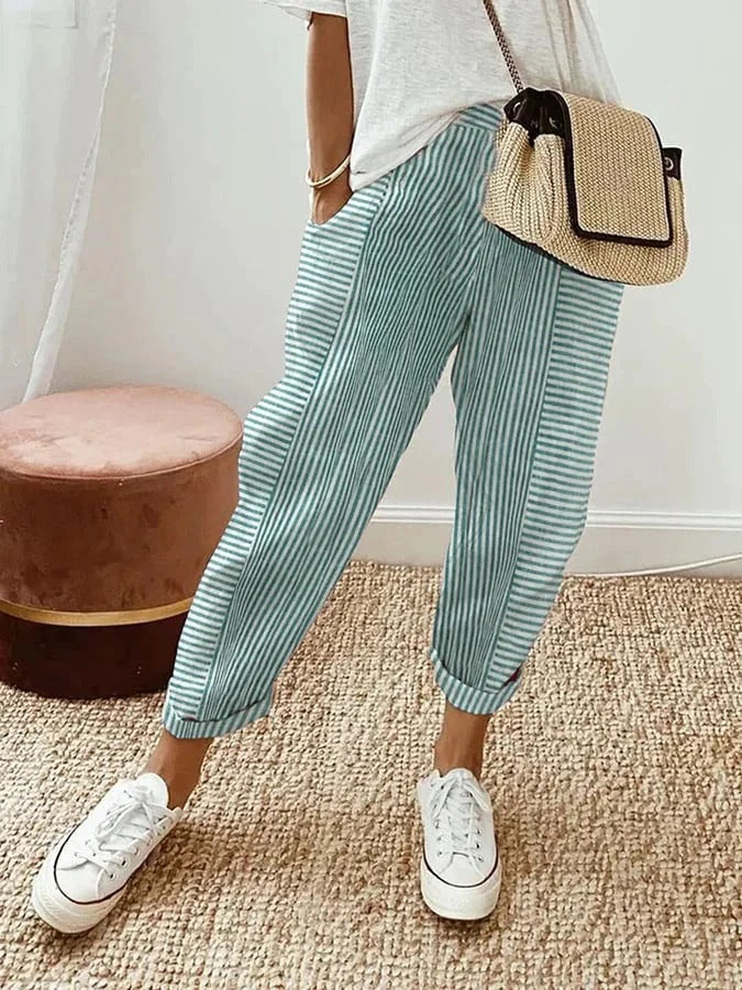Stripes | Striped Cotton Trousers