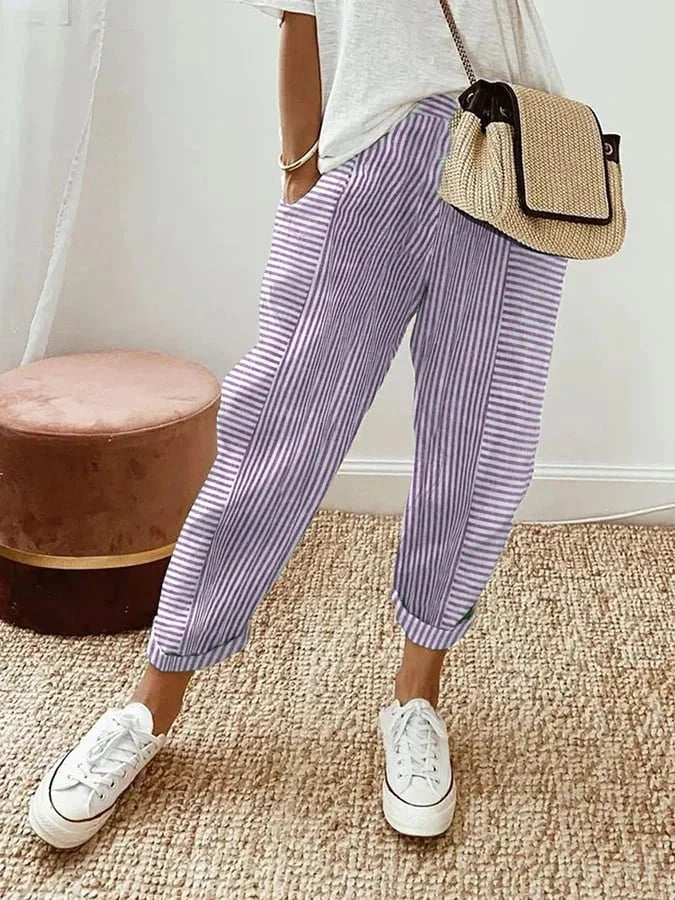 Stripes | Striped Cotton Trousers