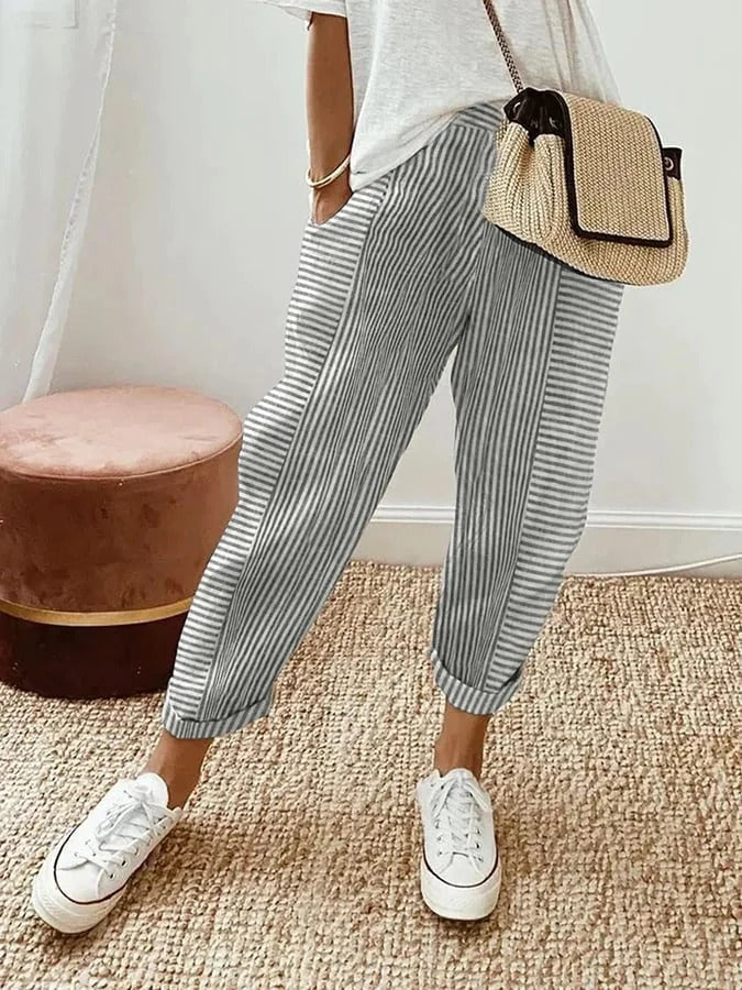Stripes | Striped Cotton Trousers