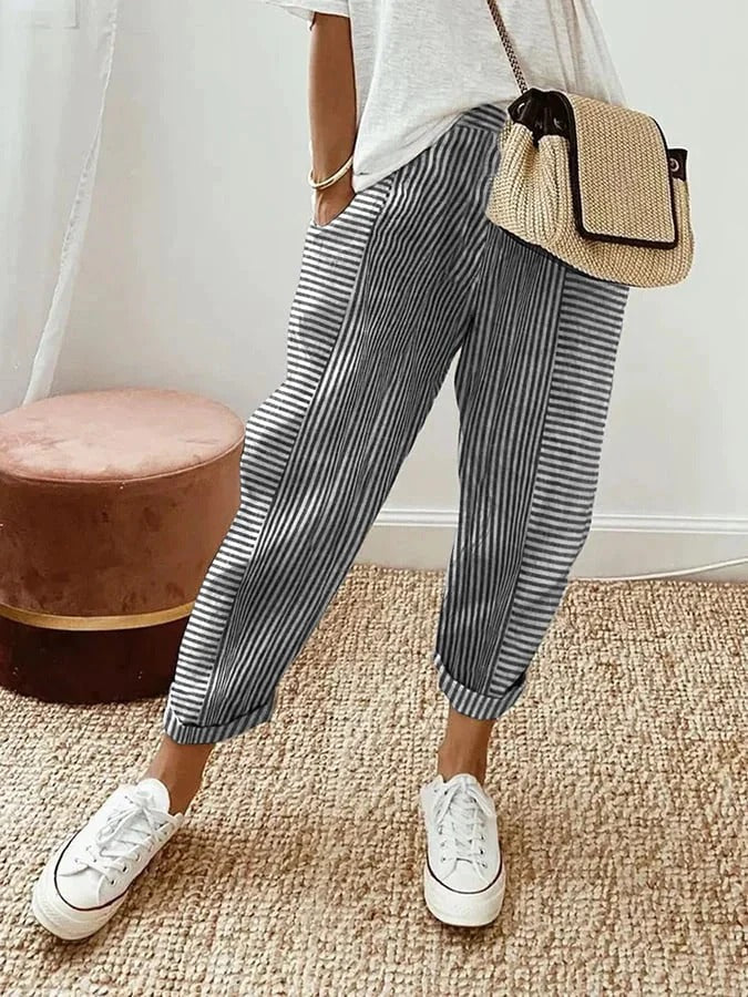 Stripes | Striped Cotton Trousers