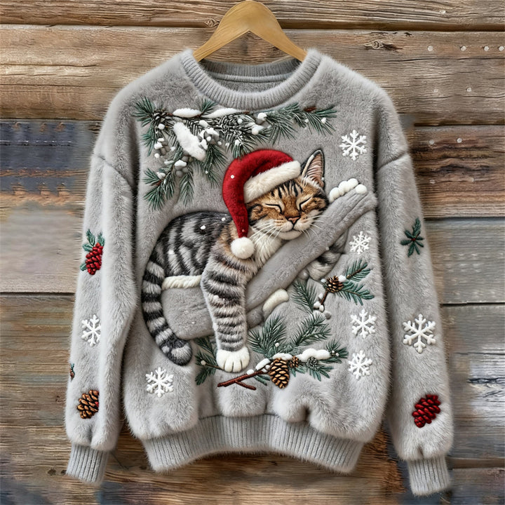 Świąteczny sweter z kotem