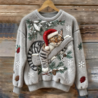 Świąteczny sweter z kotem