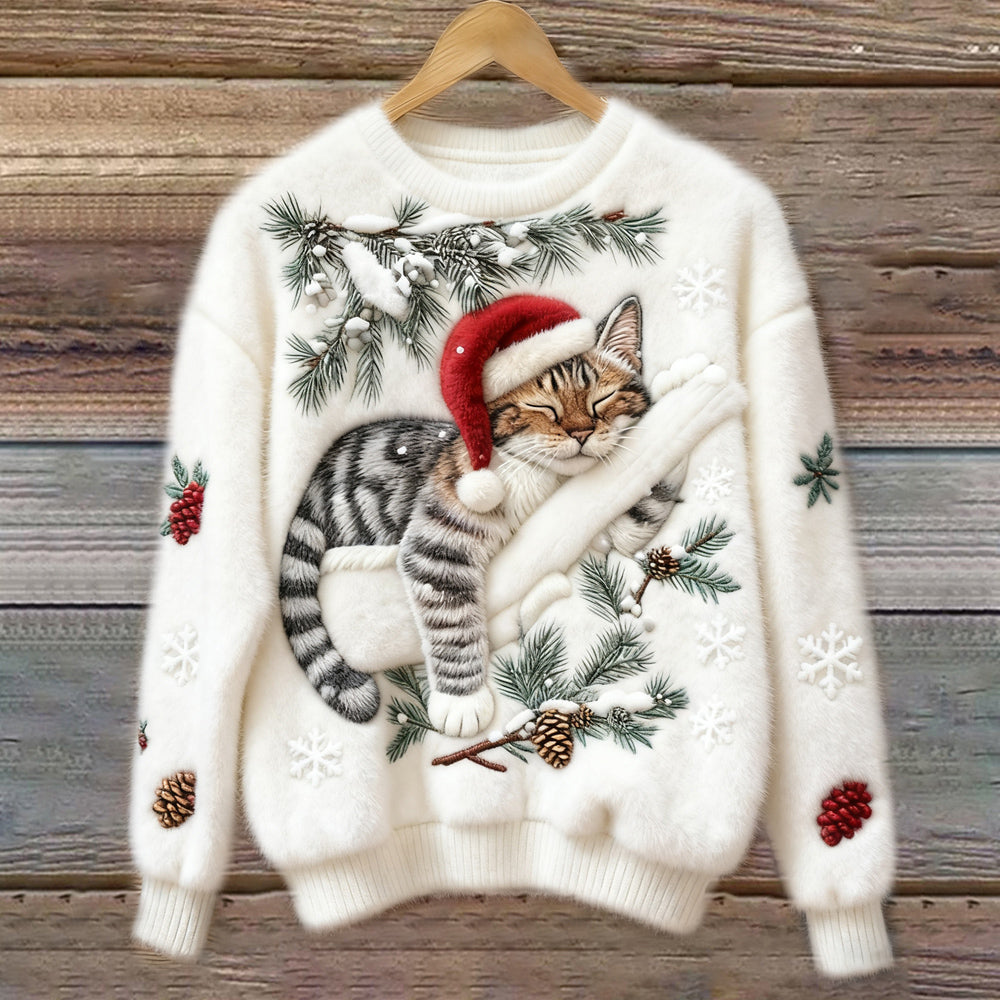 Świąteczny sweter z kotem