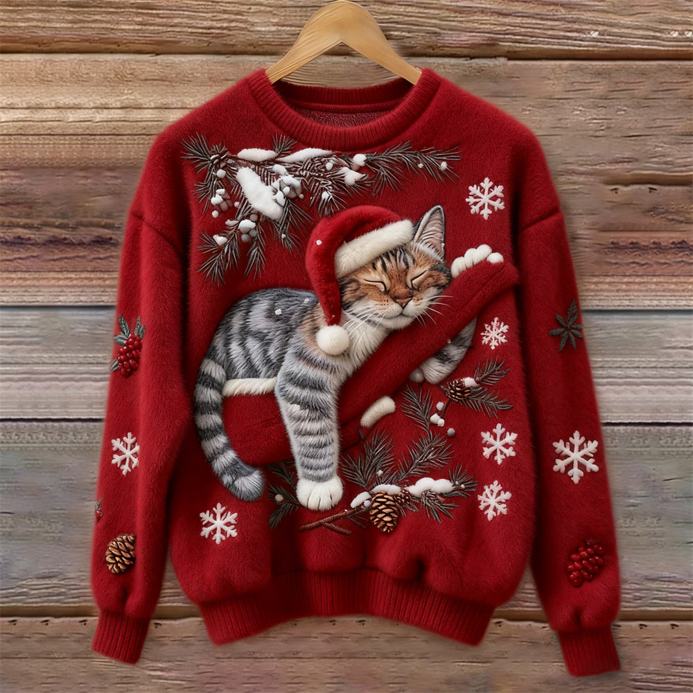 Świąteczny sweter z kotem